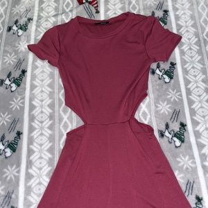 Forever 21 Burgundy/Wine Cut Out Dress